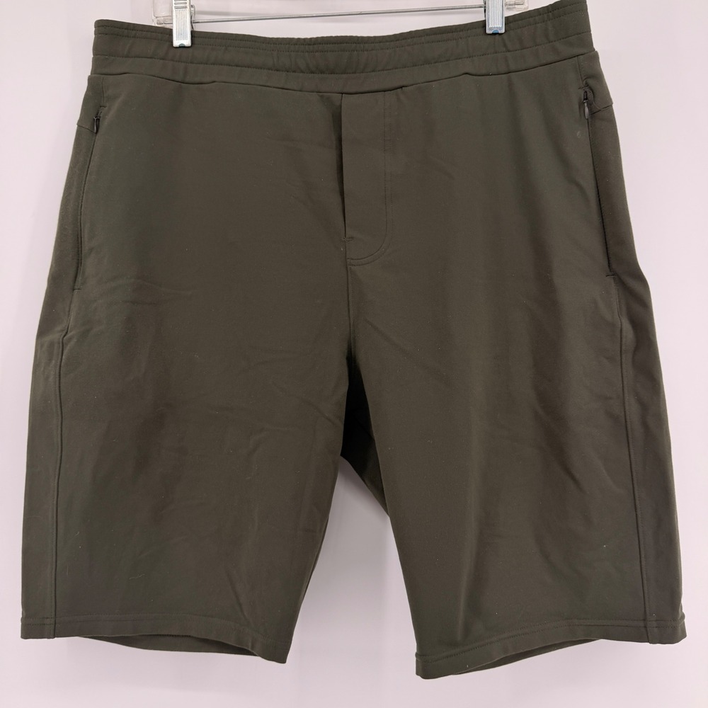 Public Rec All Day Every Day Shorts Mens 38T Olive Green Athletic Zipper Pockets
